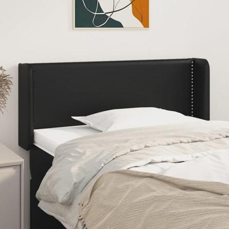 Vidaxl Huvudgavel Med Kanter Svart 103x16x78/88 Cm Konstläder Svart