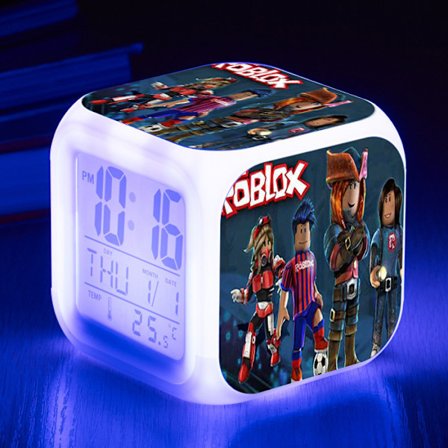 Led 7-färgsväxlande väckarklocka Roblox 8*8*8CM