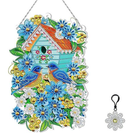 5D diamantmålning dörrkrans med LED-ljus