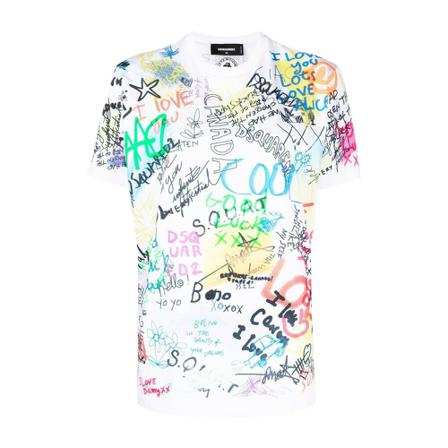 Dsquared2, T-Shirt With Pattern Wit, Dames, Maat:M