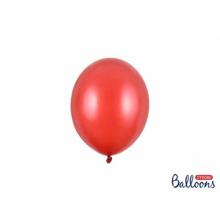 Metalic röd Ballonger | Strong Balloons 12cm, 10st Metall röd