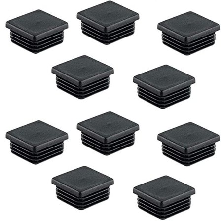 25 kpl neliömäiset putkitulpat muoviset neliömäiset putket lisäyshatut päätyhatut musta 40 X 40 mm