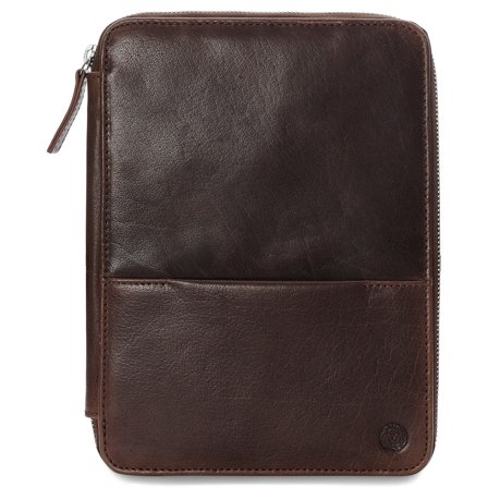Brown Zippered Refillable Buffalo Leather Notebook & Journal Cover for Men