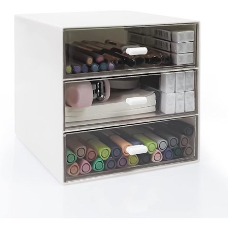 Skrivebordsarrangør med skuff, plast skrivebords oppbevaringsboks for kontor