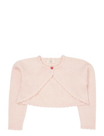 Copenhagen Colors Lt. Knitted Bolero W. Heart Button - Pink - 92