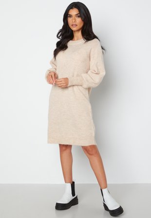 SELECTED Lulu LS Knit Dress Birch Klær
