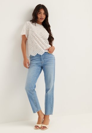 Pieces - Pcvilde Ss Top Wvn Noos - Bright White