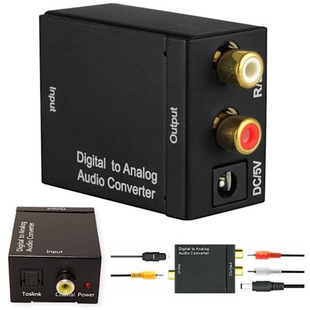 RCA - Toslink Omvandlare / Adapter - Digital till Analog