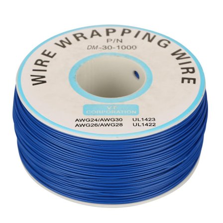 1 rull WiRe-vikling Enkel kobbertråd 30AWG kabel 0,25 mm kjernediameter (blå)