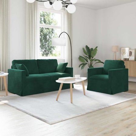Soffa 2 pcs Mörkgrön