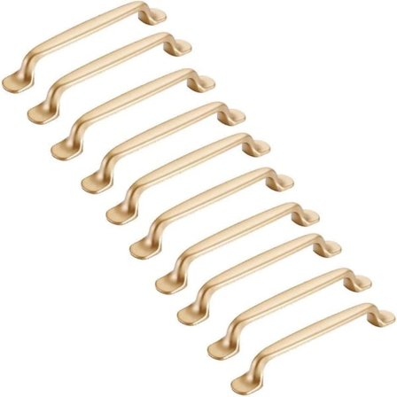 10 st Guld Skåp Handtag 128mm - Möbelhandtag Köksskåp Dörr Skåp Drag