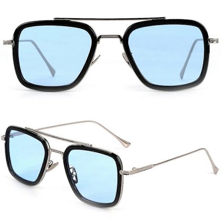 Retro Vintage Iron Man Solbriller Tony Stark Briller Firkantet Metallramme for Menn Kvinner Goggle Klassisk Legeringsramme