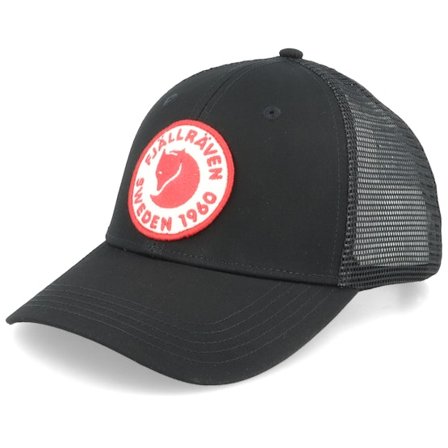 Fjällräven - 1960 Logo Långtradarkeps Black Trucker Trucker Black Cap - @ Hatstore
