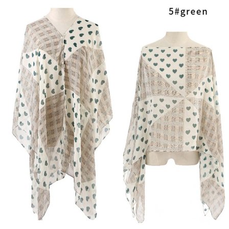 Beach Sjal Chiffong Blus GRÖN