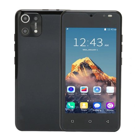 4.66 tommer FHD Smartphone Ansigtsoplåsning 128G Dobbelt SIM-kort Dobbelt Standby 3G Ulåst Mobiltelefon 100‐240V Sort EU-stik