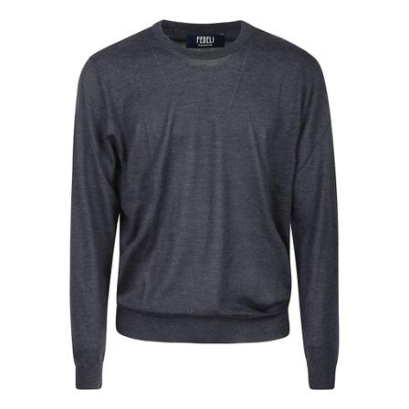 Fedeli, Round-neck Knitwear Grijs, Heren, Maat:M