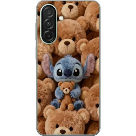 Kompatibel Mobilcover til Samsung Galaxy A26 Stitch omgivet af brune teddybjørne med en lille teddybjørn i armene i en sød og hyggelig kawaii-design