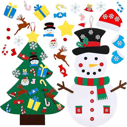 Gör-det-själv-filt set och gör-det-självfilt julsnögubbe- set, inklusive 56