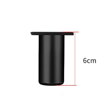 Svarta möbelben i metall, 6 cm.