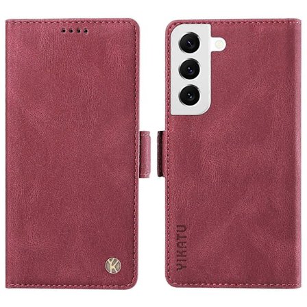 YIKATU YK-005 För Samsung Galaxy S21 FE 5G Ställ Plånboksfodral Hudvänligt Läder Telefonfodral Flerfärgad