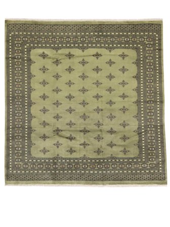 Pakistan Bokhara 2Ply Rug Oriental Square Dark Green/Dark Yellow (Wool, Pakistan)