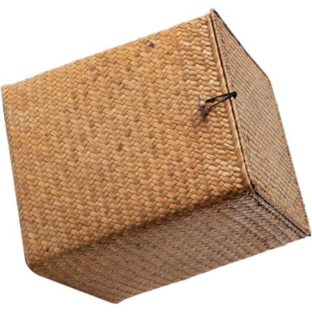 Stor Kapacitet Picnic Kurv Vævet Halm Opbevaringskasse Dekorativ Organizer Beholder