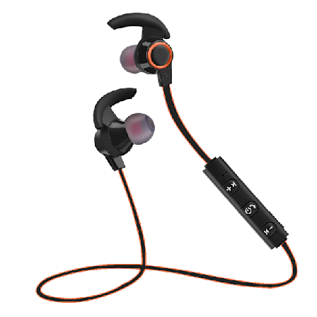 Sport Bluetooth 4.1 Headset Trådlösa Öronproppar In-ear Stereo Handsfree Hörlurar med Mikrofon Orange