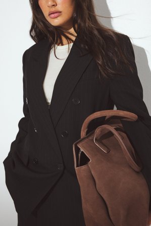 NA-KD Double Breasted Oversized Herringbone Blazer - Skræddersyet blazer - - EU 36