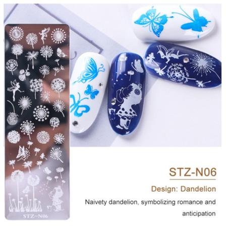 Nail Art Stämpelplåtar Julspetsblomma Stz-n06