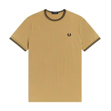 Fred Perry, M1588 194 Desert T-shirt Beige, Heren, Maat:L