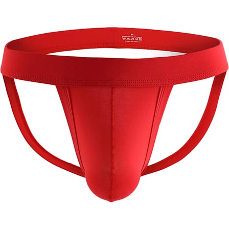 2025 Senaste Modell Herr Jockstrap Sexiga Underkläder Atletiska Stöd Nylon Jock Straps Man Röd X-Large