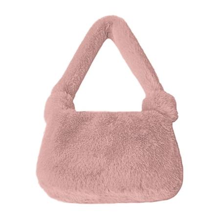 Firkantet taske håndtaske MØRK PINK dark pink