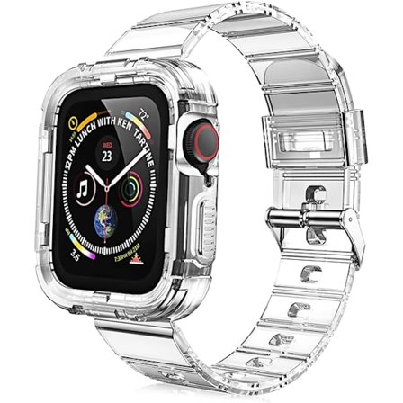 Transparent, kompatibel med Apple Watch-armband 45mm 44mm 42mm, ersättningsarmband för att fästa Apple Watch-armband för iWatch Series SE/8/7/6/5/4/3/