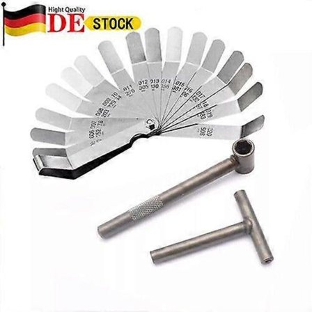 Motorcykel Motor Ventil Justeringsverktyg Nyckel + Ventilspel Mätare DE