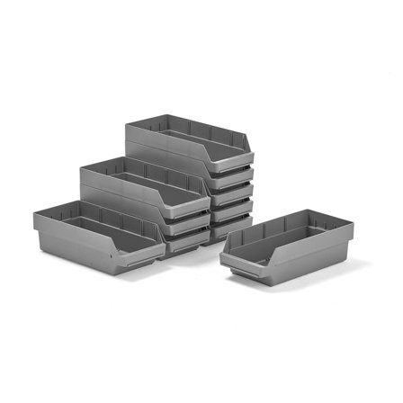 Sichtlagerkasten REACH, 500 x 240 x 150 mm, grau, 10 Stk./Packung