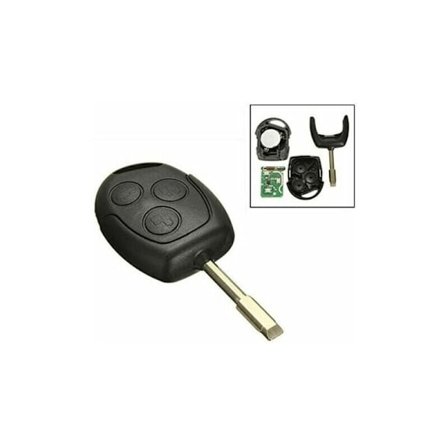 1 stk. 3-knaps 433 MHz FOB fjernbetjeningsnøgle til Ford/Mondeo/Fiesta/Focus/Ka Transit