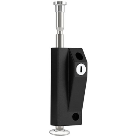 Multifunktionel dørlås, garageportlås, portlås, universel dørlås, leveres med 2 nøgler, kompatibel til indendørs og udendørs brug, sort