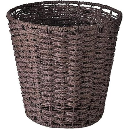 Rund Papperskorg och Korg i Rotting - Skräpkorg för Sovrum, Badrum, Kontor eller Hem