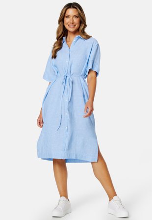GANT Relaxed Linen Shirt Dress 414 Gentle Blue Klær