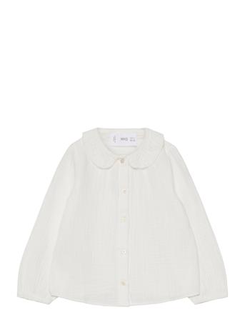 Cheesecloth Cotton Blouse White Mango