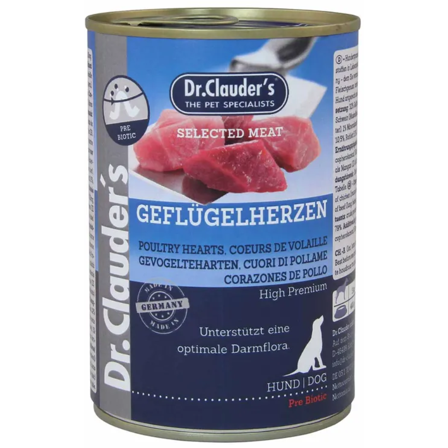 Dr Clauders Prebiotic Poultry Hearts 400 g Dog Wet Food