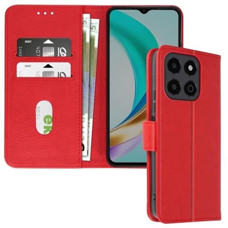 Lompakko Suojus - AVIZAR - Honor X6b - Punainen - Puolijäykkä - Vintage