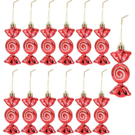 12 Juletrærpynt Godteri Juledekorasjoner Sukkerpinner Juletrærheng