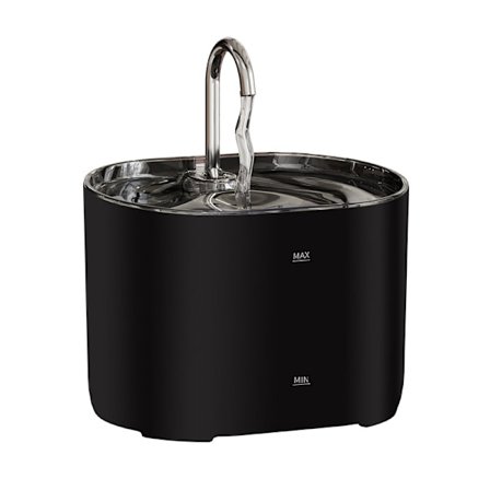 Kattevannfontene, 2,2L, Superstille, Aktivert karbonfilter, Enkel å sette opp, Kattevann dispenser, Egnet for flere kjæledyr