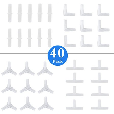 40 st luft slang kopplingar, akvarium slang koppling plast akvarium slang T L Y för akvarium luftpumpar