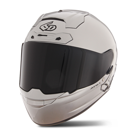6D ATS-1R Solid Integralhjälm Silver M