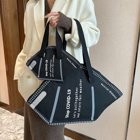 2 st Maskväska Dam Nya Axelväska Stor Kapacitet Bokstav