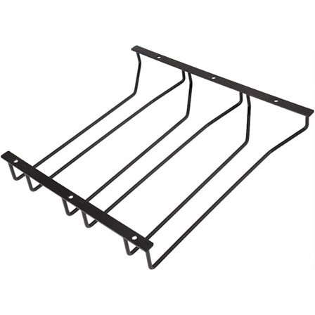 33,5 cm Svart Vinglasshylle, 3 Rader, Under Hylle Vinglassholder