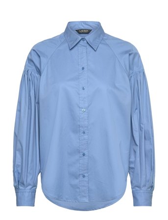 Lauren Ralph Lauren | Cotton Poplin Blouson-Sleeve Shirt | L