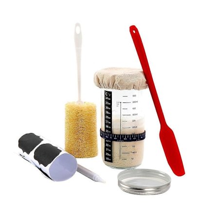 Surdejsbrød Kit - Stor Kapacitet Surdejskrukke med 5 til det Perfekte Surdejsbrød